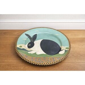 Warren Kimble Bunny Rabbit Plate 1994 Folk Art Hand Painted 8"